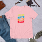 EAT SLEEP GAME REPEAT - Short-Sleeve Unisex T-Shirt